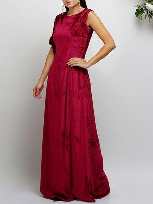 single sleeved velvet gown - 14478494 - Standard Image - 2