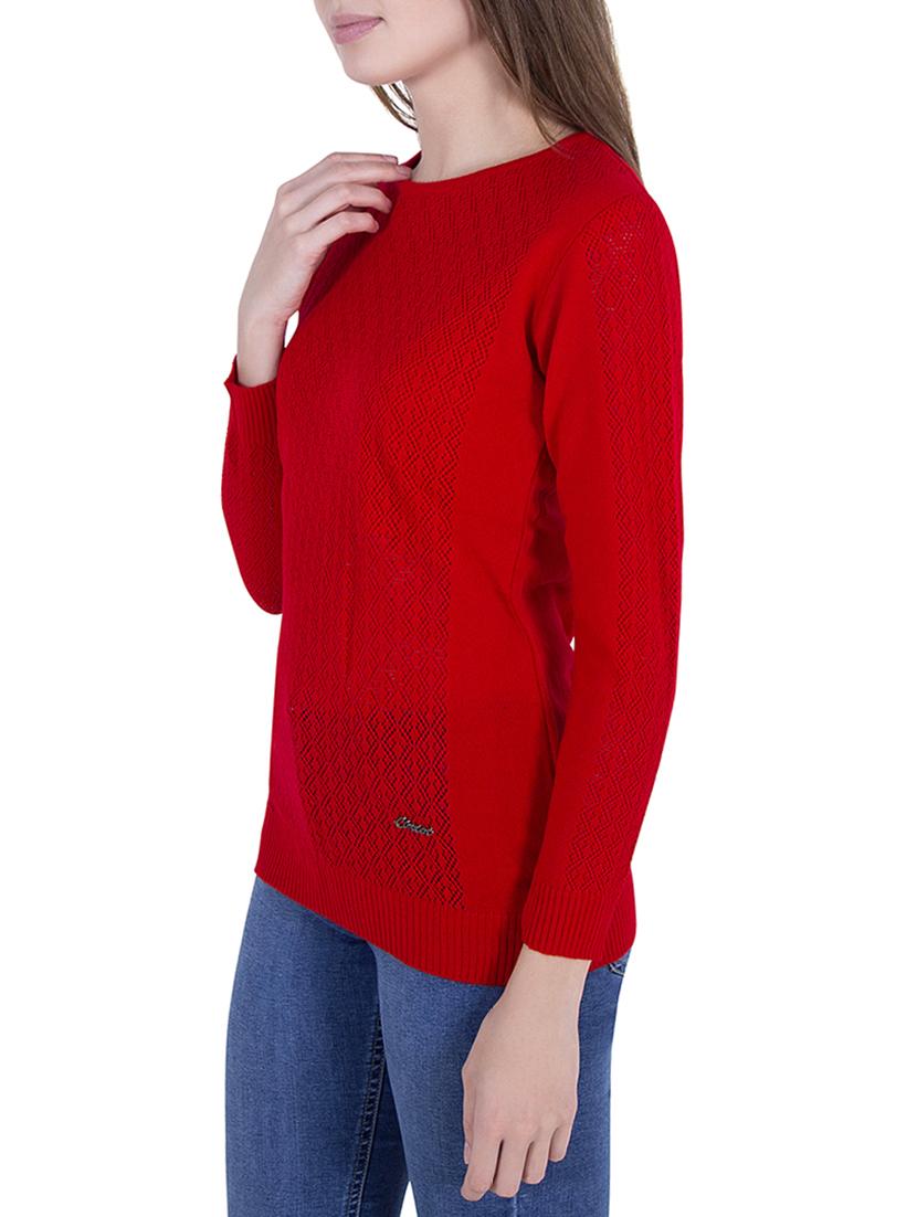 Red solid pullover - 14478692 - Zoom Image - 2