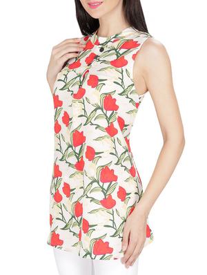 white printed tunic - 14479524 - Standard Image - 2