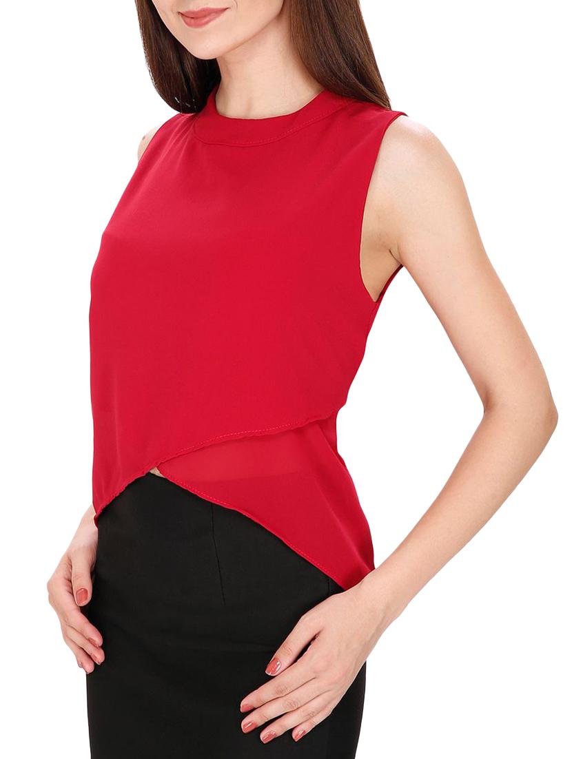 maroon layered top - 14479573 - Zoom Image - 2