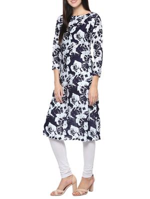 blue viscose straight kurta - 14479849 - Standard Image - 2