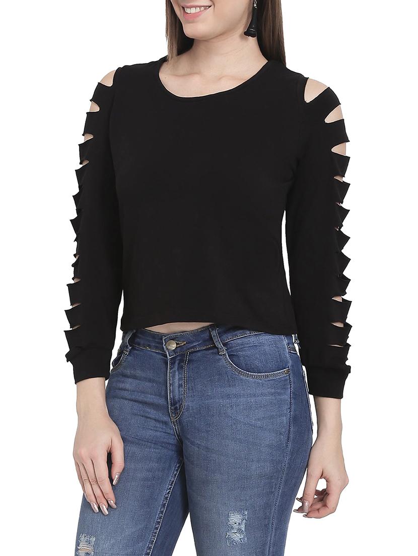 Ladder Ribbed Long Sleeved Top - 14480403 - Zoom Image - 2