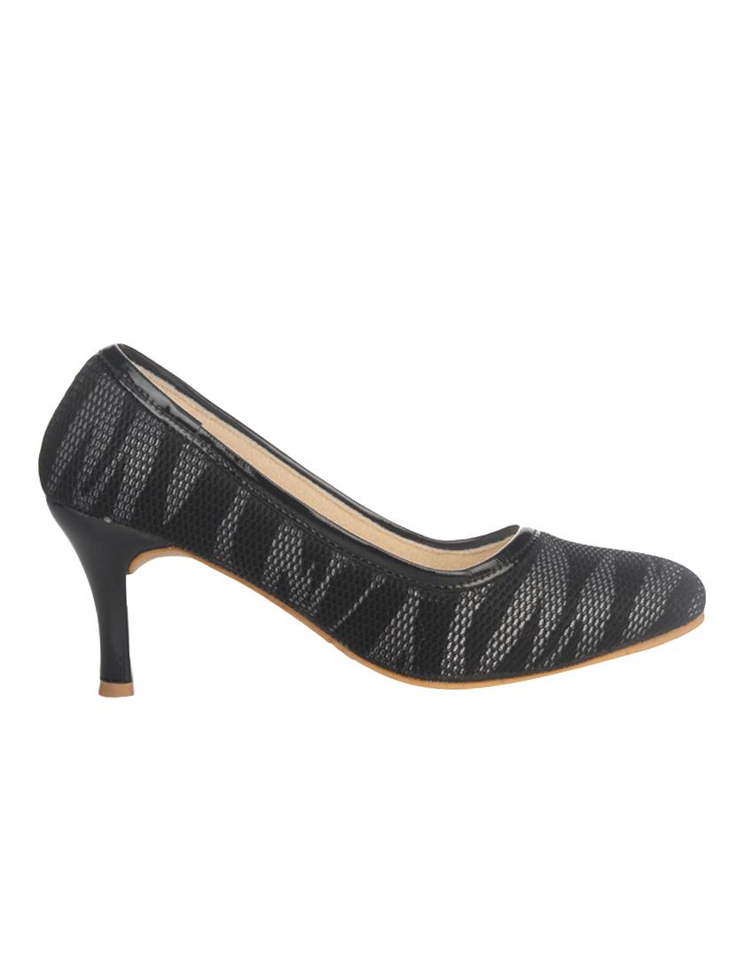 black faux leather slip on pumps - 14481765 - Zoom Image - 2