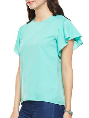 light blue crepe top - 14481998 - Standard Image - 2