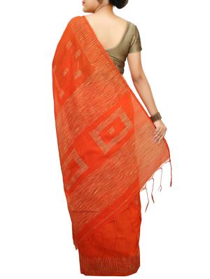 Ghicha Border handloom saree with blouse - 14482023 - Standard Image - 2