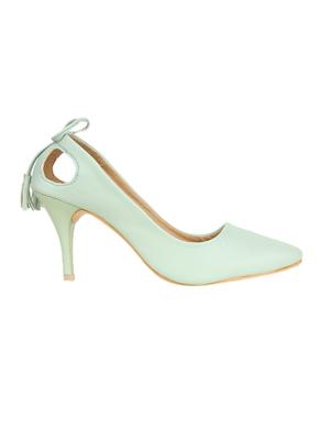green faux leather slip on pumps - 14482084 - Standard Image - 2