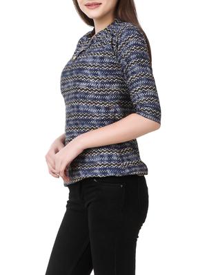 blue printed crepe top - 14484321 - Standard Image - 2
