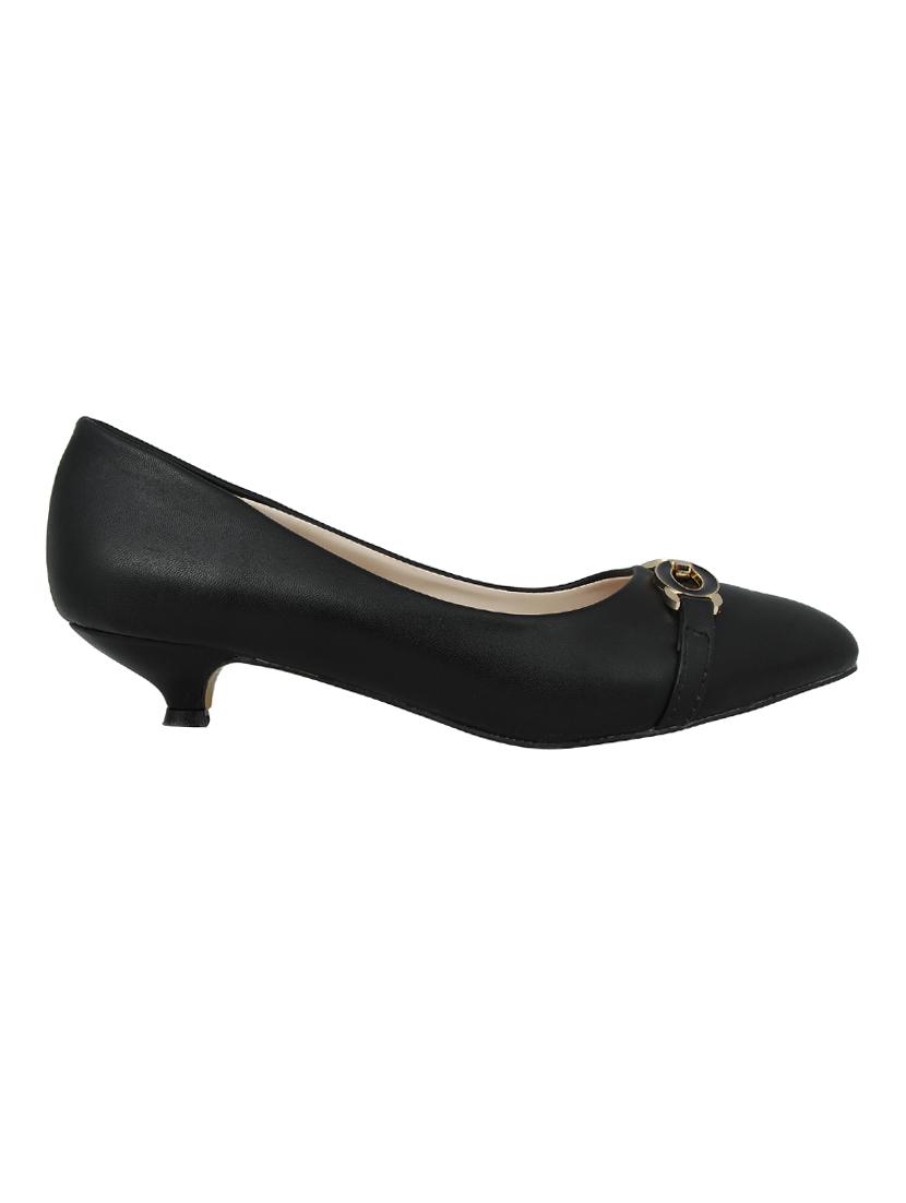 black faux leather slip on ballerina - 14484486 - Zoom Image - 2