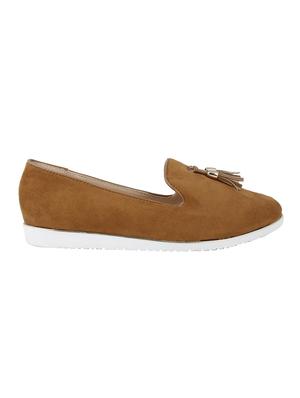 tan faux leather slip on ballerina - 14484617 - Standard Image - 2