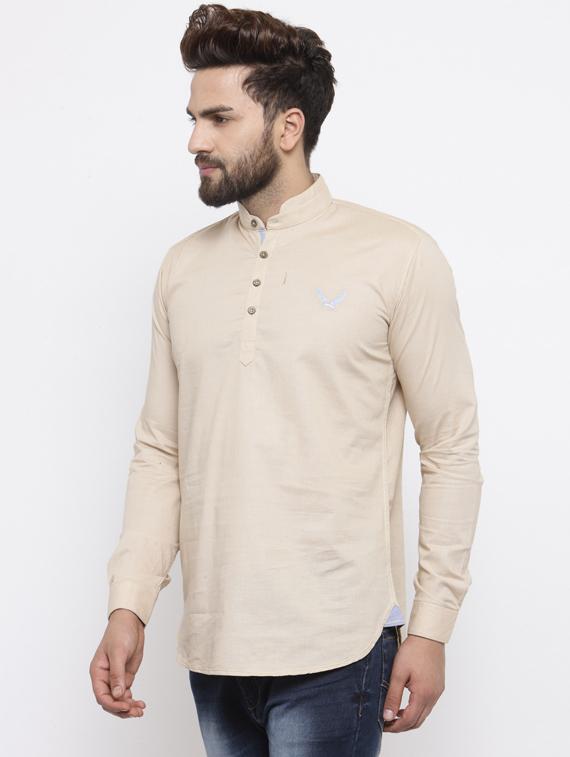 beige cotton casual shirt - 14484774 - Zoom Image - 2