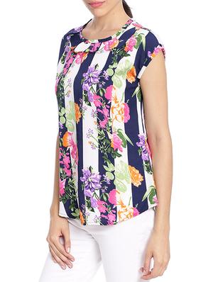 multi colored crepe top - 14485394 - Standard Image - 2