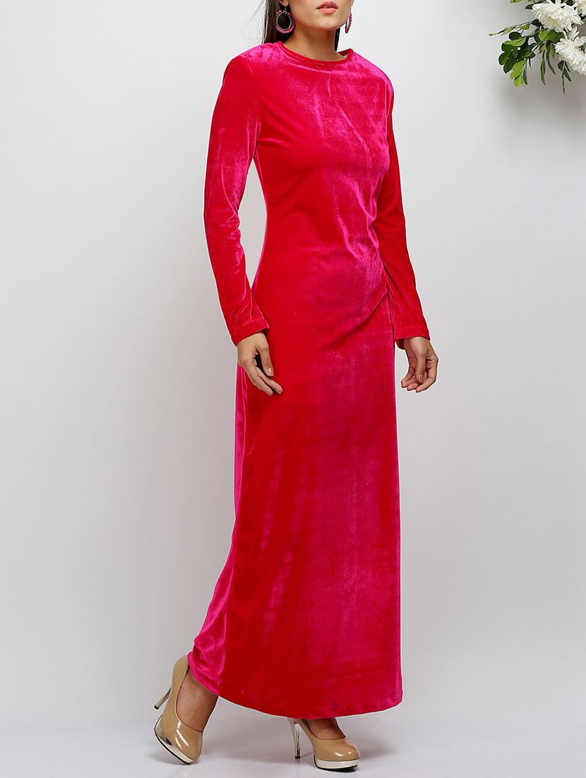 pink velvet maxi dress - 14486576 - Zoom Image - 2