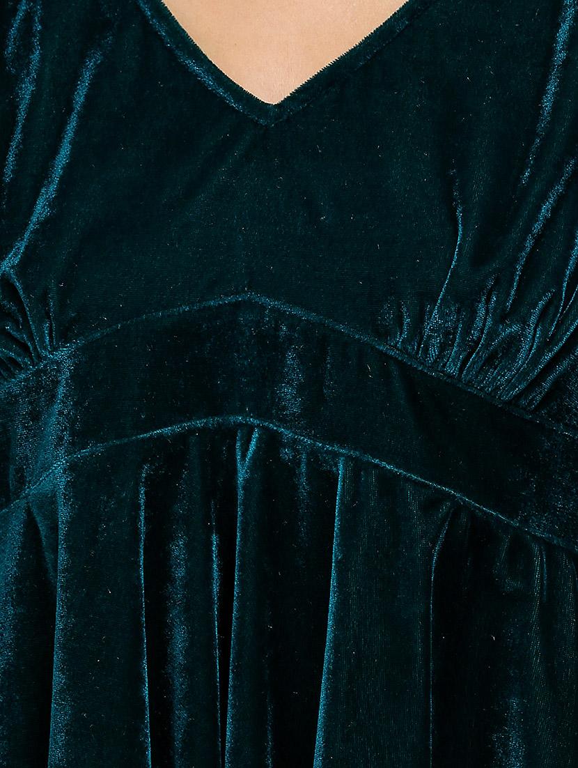 a-line bell sleeved velvet top - 14486595 - Zoom Image - 5