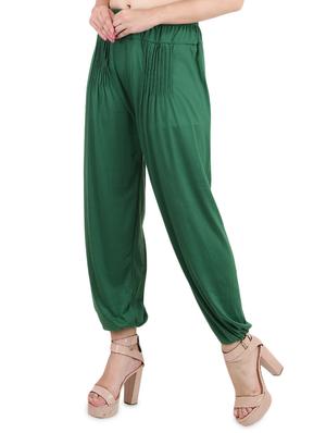 green viscose pleated trousers - 14486946 - Standard Image - 2