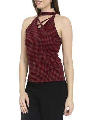 maroon cotton printed top - 14488379 - Standard Image - 2