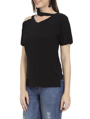 asymmetric neck solid top - 14488383 - Standard Image - 2