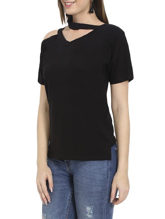asymmetric neck solid top - 14488383 - Zoom Image - 2