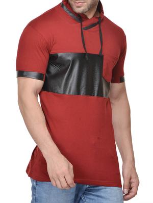 maroon cotton pocket t-shirt - 14491848 - Standard Image - 2