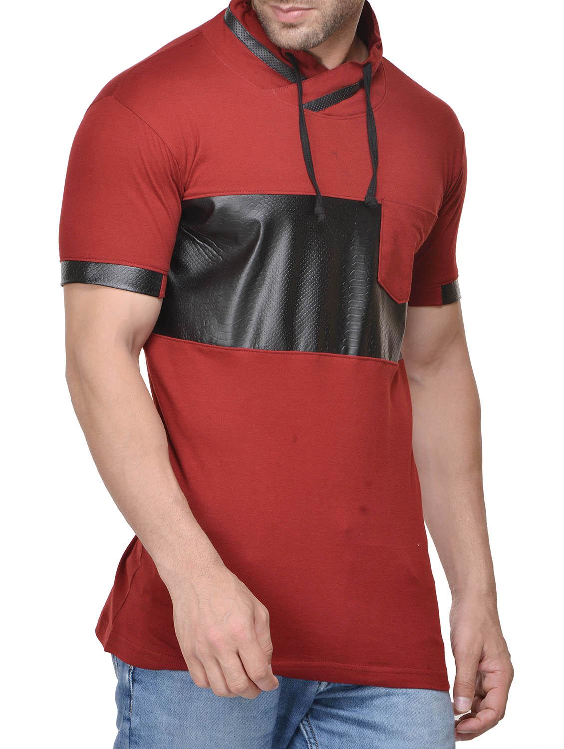 maroon cotton pocket t-shirt - 14491848 - Zoom Image - 2