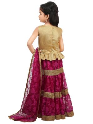 gold silk blend lehnga choli - 14494531 - Standard Image - 2