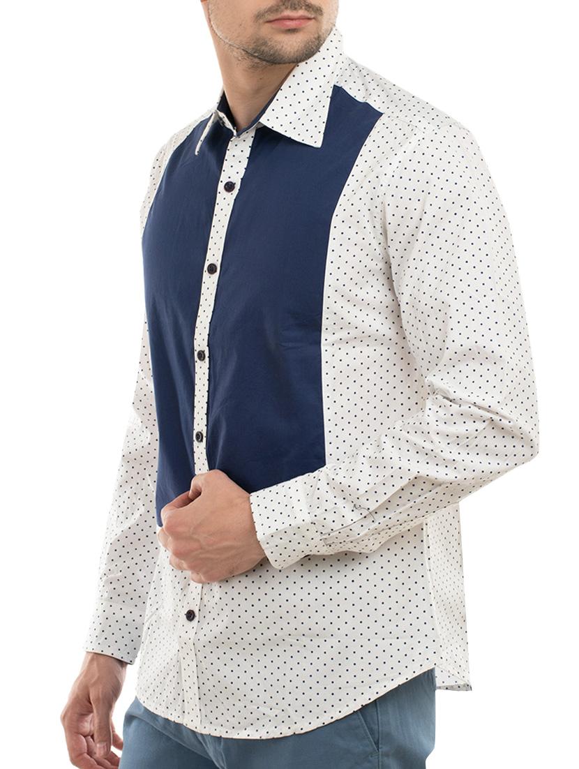 white and blue cotton casual shirt - 14494956 - Zoom Image - 2