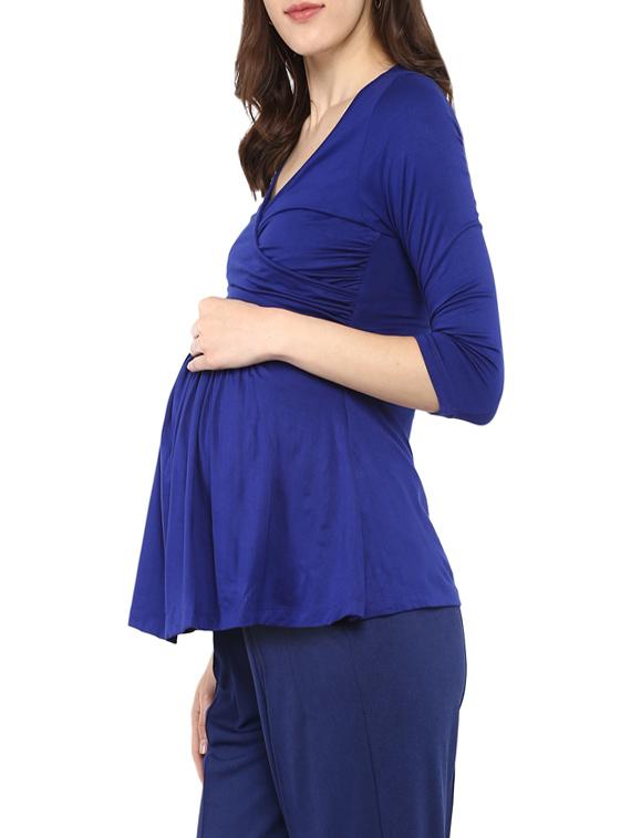 blue top maternity wear - 14495867 - Zoom Image - 2