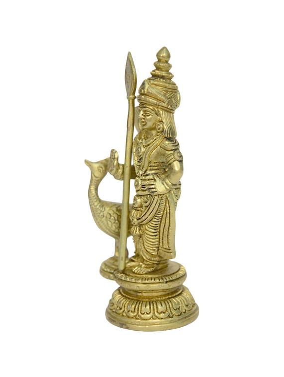 Brass Statue of Kartikey With Peacock Handicrafts Product - 14496399 - Zoom Image - 2