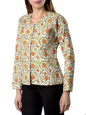 pink lemon multi colored cotton quilted jacket - 14497017 - Standard Image - 2