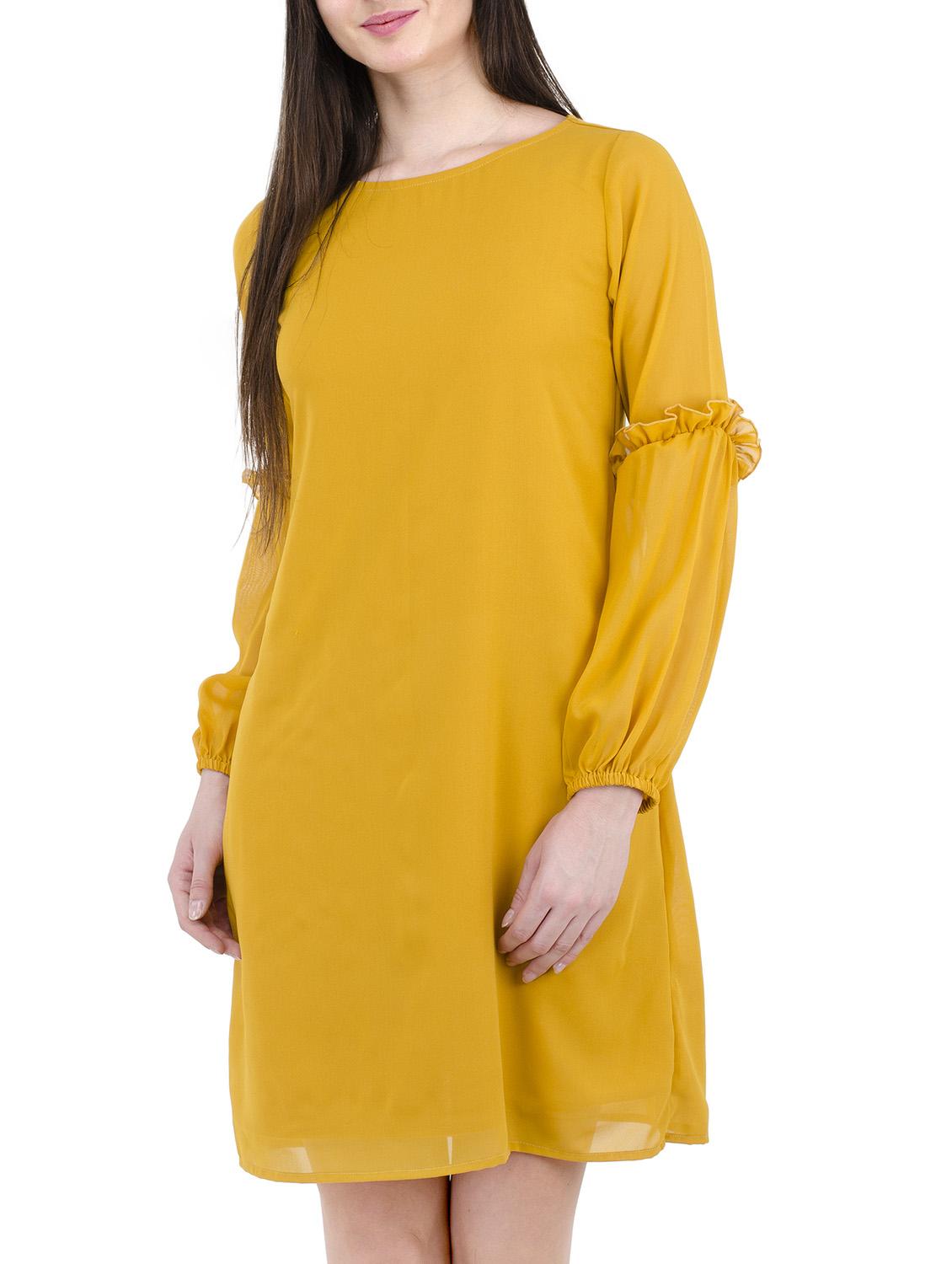yellow georgette shift dress - 14497413 - Zoom Image - 2