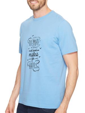 blue cotton front print t-shirt - 14497540 - Standard Image - 2