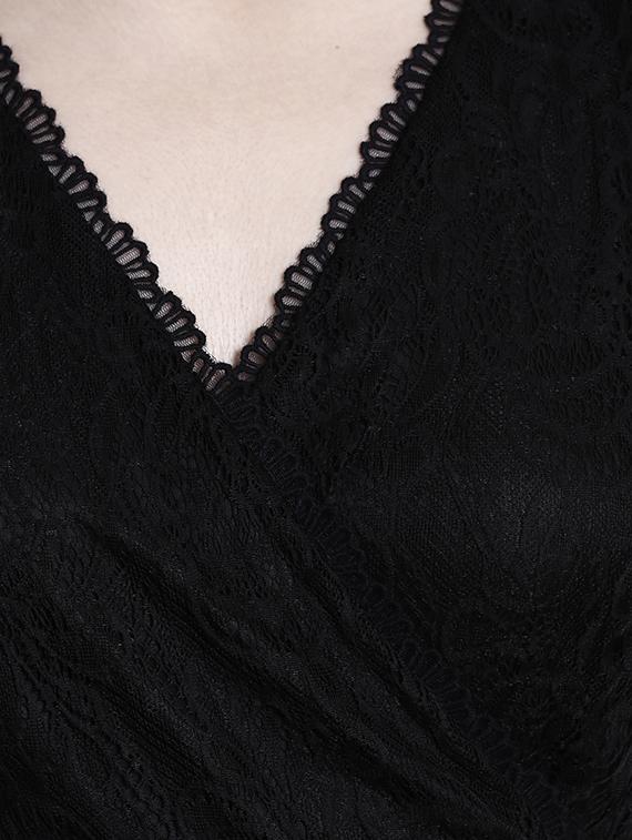 black lace fit & flare dress - 14497681 - Zoom Image - 5