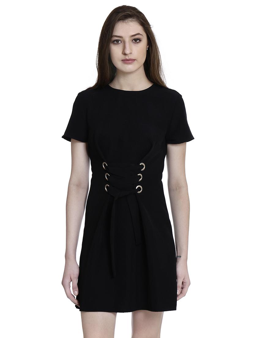 solid black a-line dress - 14497685 - Zoom Image - 2