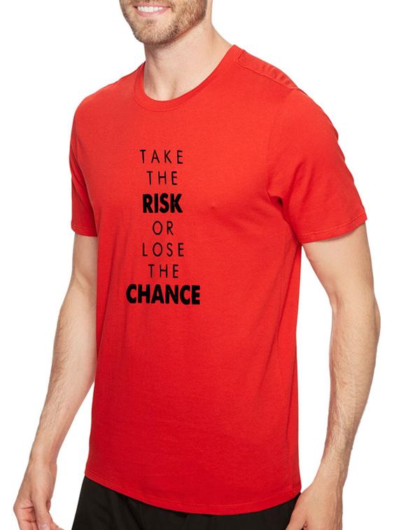 red cotton front print t-shirt - 14497735 - Zoom Image - 2