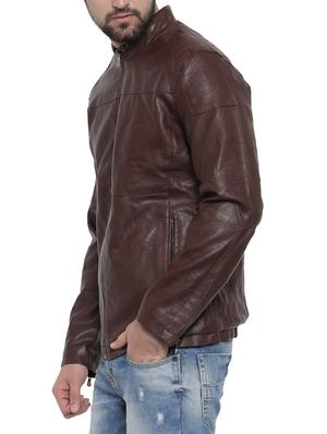 brown leather biker jacket - 14498230 - Standard Image - 2