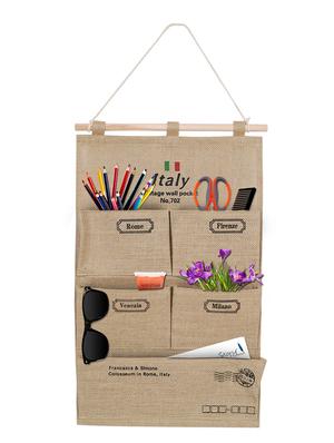 Pocket Cotton Jute Fabric Wall Door Hanging Cloth Storage - 14498279 - Standard Image - 2