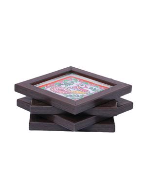 Madhubani Handpainted Coasters Set - 14499387 - Standard Image - 2