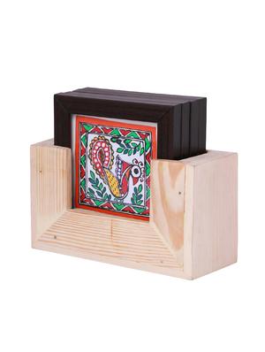 Madhubani Handpainted Coasters Set - 14499387 - Standard Image - 5