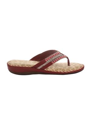 maroon toe separator slippers - 14501123 - Standard Image - 2