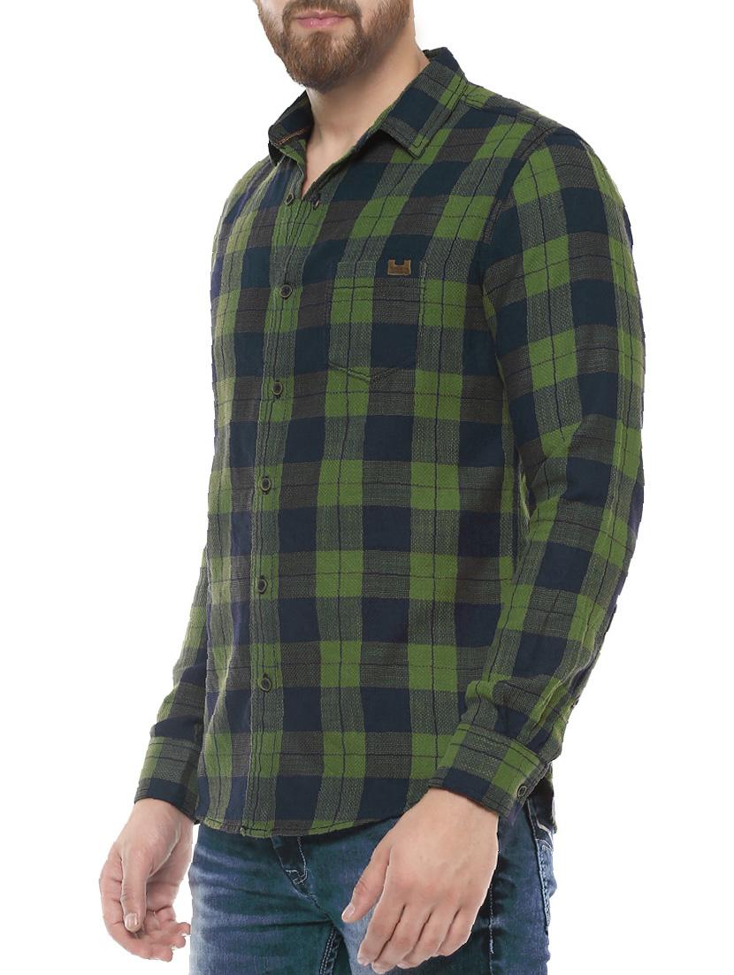 green cotton casual shirt - 14504677 - Zoom Image - 2