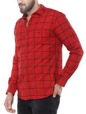 red cotton casual shirt - 14504680 - Standard Image - 2