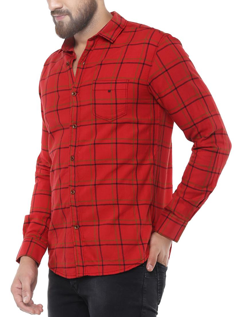 red cotton casual shirt - 14504680 - Zoom Image - 2