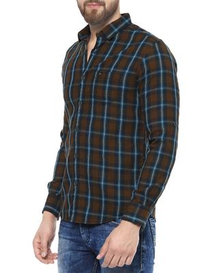 brown cotton casual shirt - 14504683 - Standard Image - 2