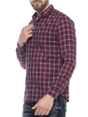 red cotton casual shirt - 14504717 - Standard Image - 2
