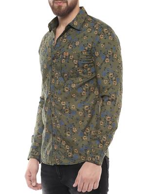 green cotton casual shirt - 14504756 - Standard Image - 2