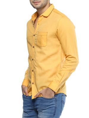 yellow cotton casual shirt - 14504783 - Standard Image - 2
