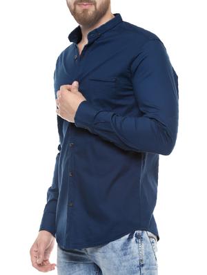 blue cotton casual shirt - 14504795 - Standard Image - 2
