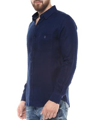 blue cotton casual shirt - 14504963 - Standard Image - 2