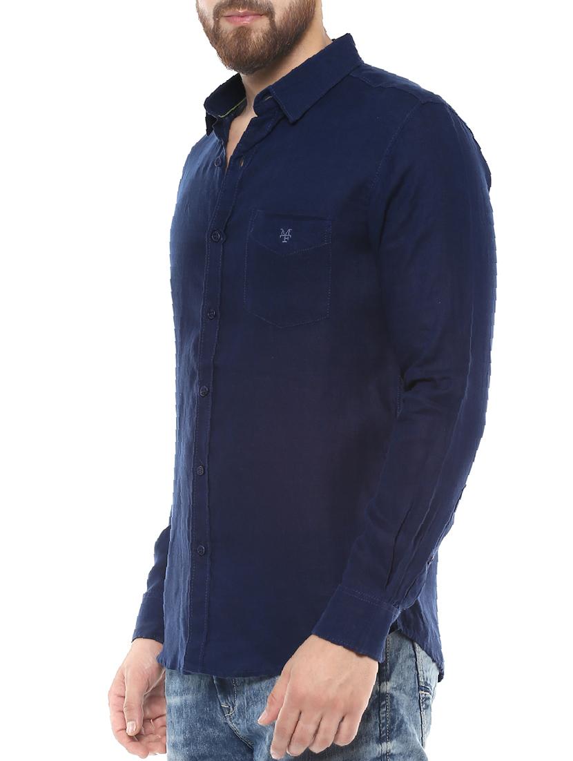 blue cotton casual shirt - 14504963 - Zoom Image - 2
