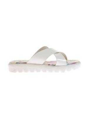 white faux leather slides - 14505408 - Standard Image - 2