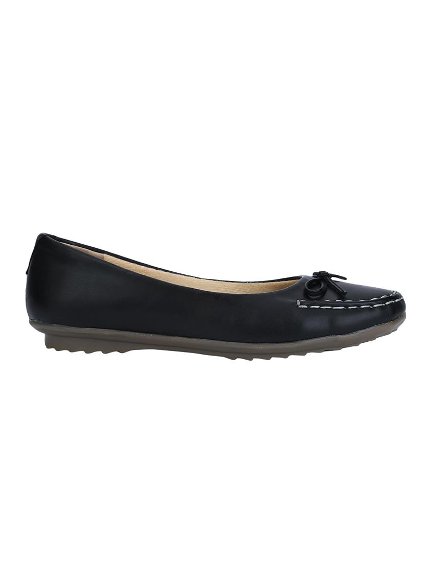 black faux leather slip on ballerina - 14505668 - Zoom Image - 2